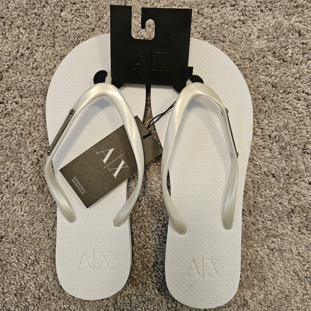 Armani Exchange White Sandals